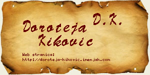 Doroteja Kiković vizit kartica